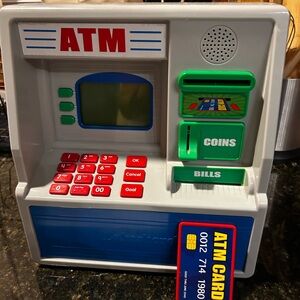 Kids Interactive ATM Toy with Card - Red, Green, Blue